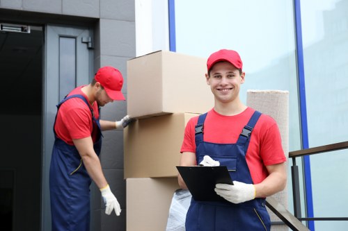 Specialist piano movers handling a Belgravia townhouse access route