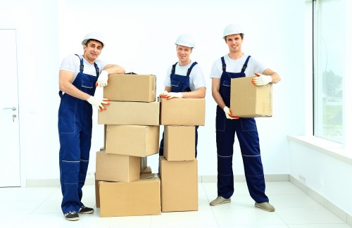 Packing and labelled office boxes ready for relocation in Belgravia