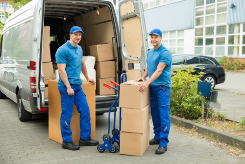 Prepared boxes and furniture for a Belgravia moving truck booking