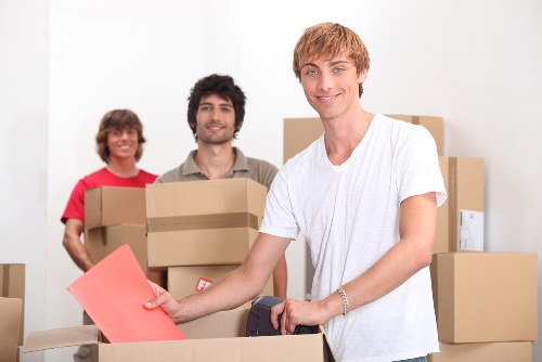 Removal van working near central London residential streets by Belgravia